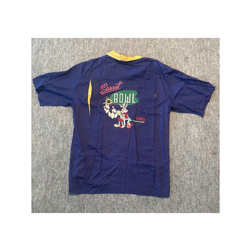 Warner Bros Bugs Bunny Bowling Shirt Purple Rayon Carrot Bowl 1953 Mens L